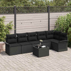 Tuin Sofa Set Met Kussen Met Opslag 7 Pcs Poly Riet