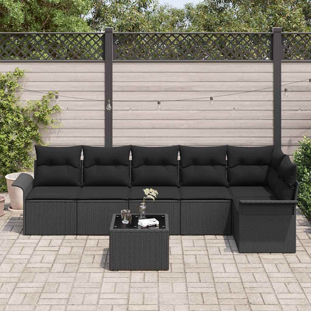 Tuin Sofa Set Met Kussen Met Opslag 7 Pcs Poly Riet