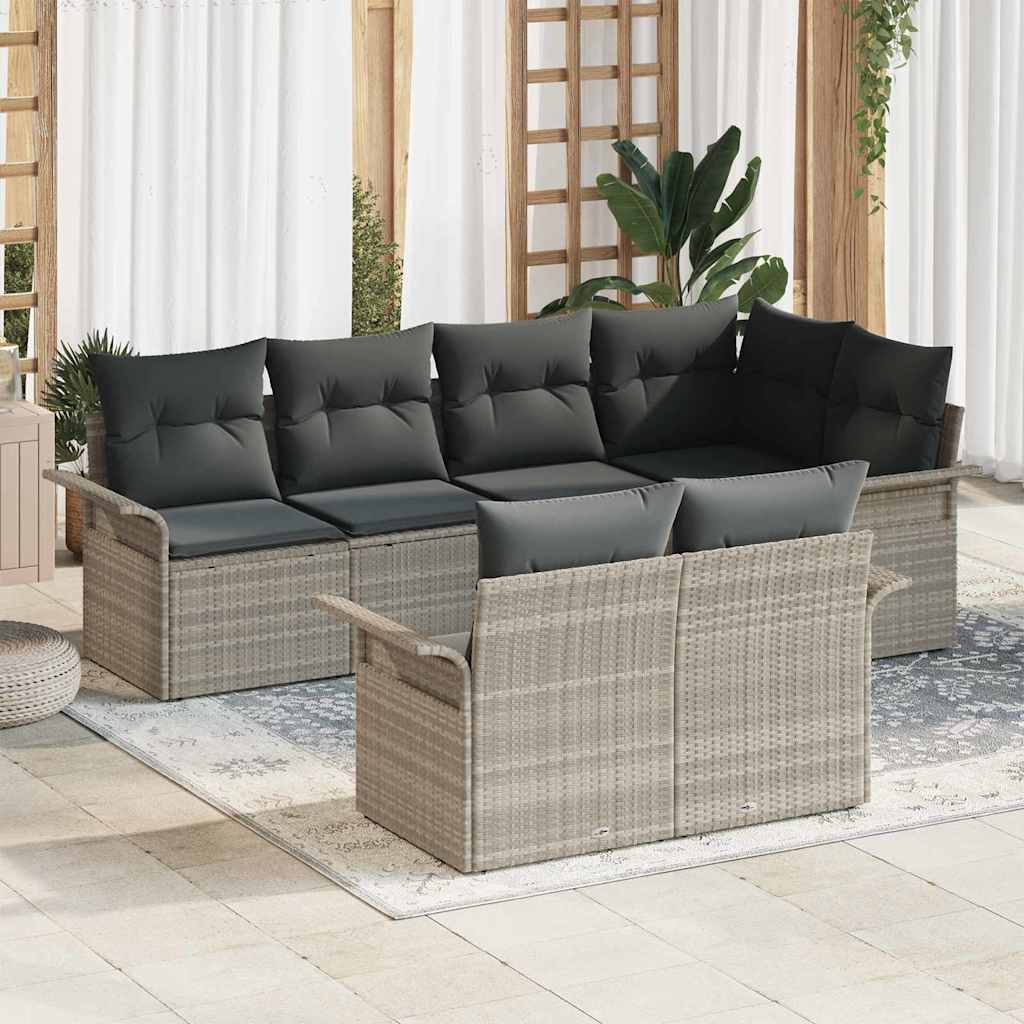 Tuin Sofa Set Met Kussen Met Opslag 7 Pcs Poly Riet