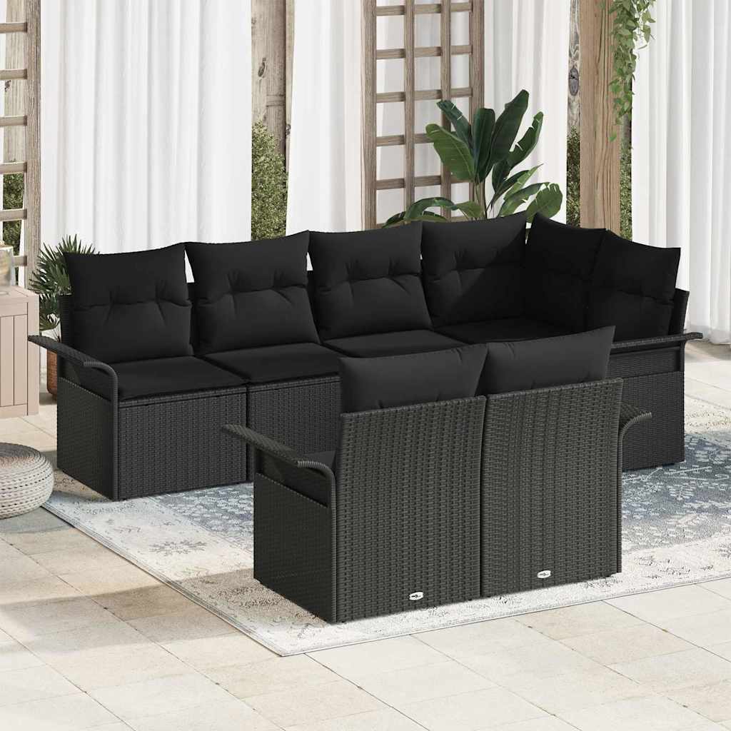 Tuin Sofa Set Met Kussen Met Opslag 7 Pcs Poly Riet