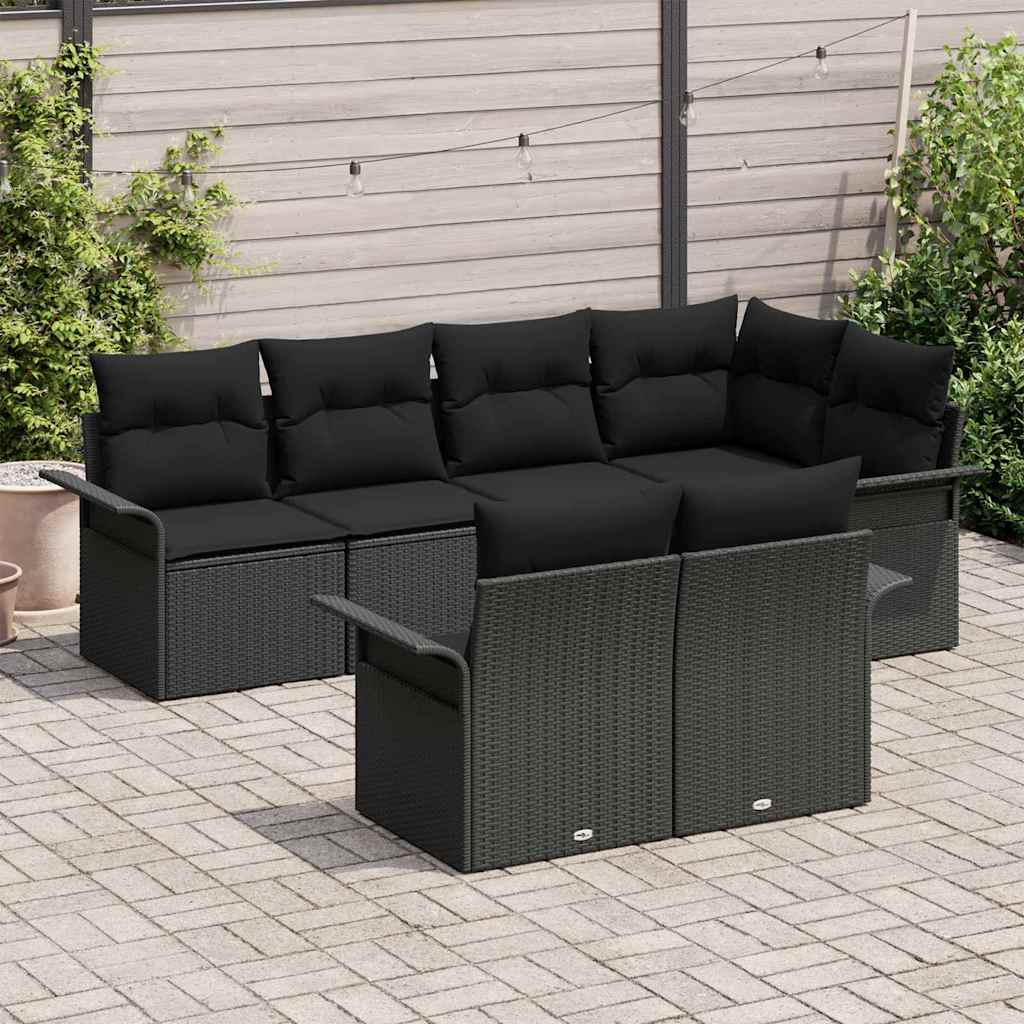 Tuin Sofa Set Met Kussen Met Opslag 7 Pcs Poly Riet