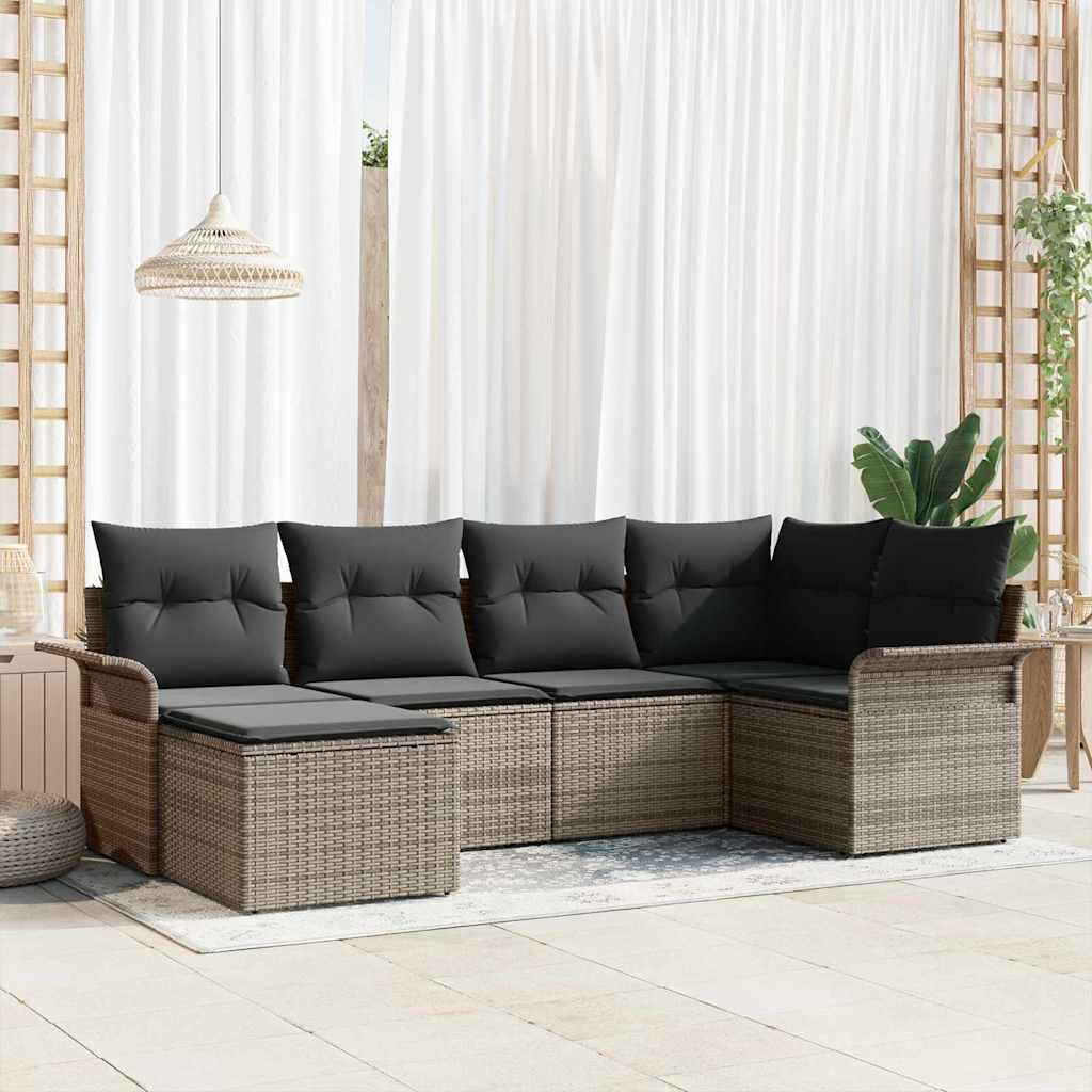 Tuin Sofa Set Met Kussen Met Opslag 7 Pcs Poly Riet