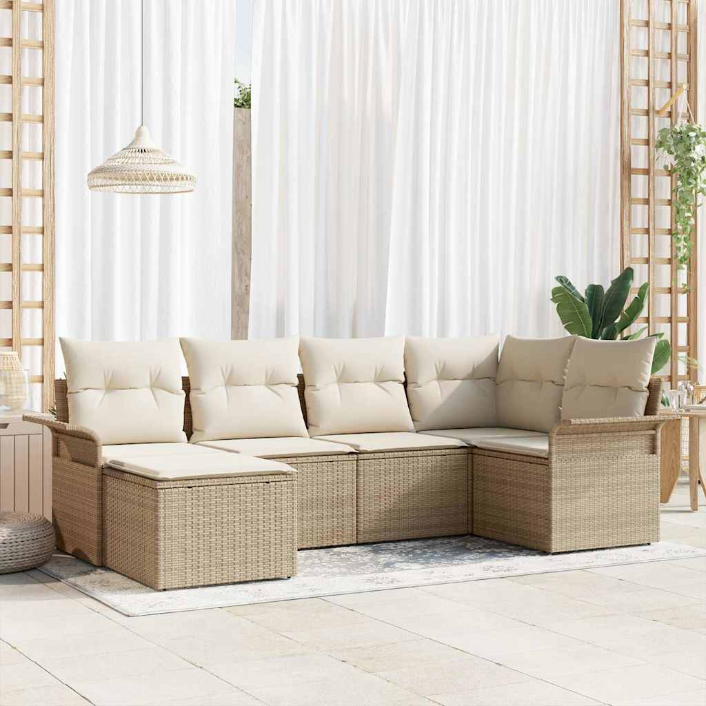 Tuin Sofa Set Met Kussen Met Opslag 7 Pcs Poly Riet