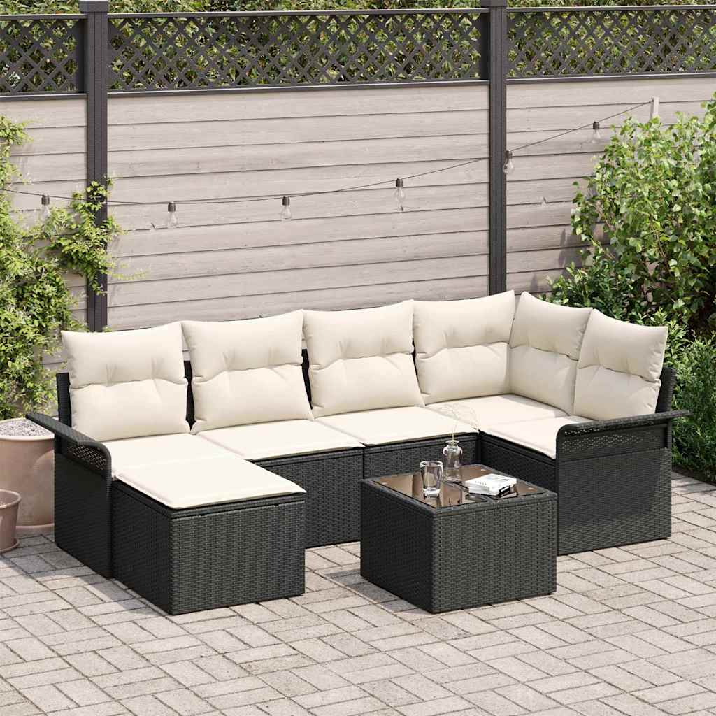 Tuin Sofa Set Met Kussen Met Opslag 7 Pcs Poly Riet