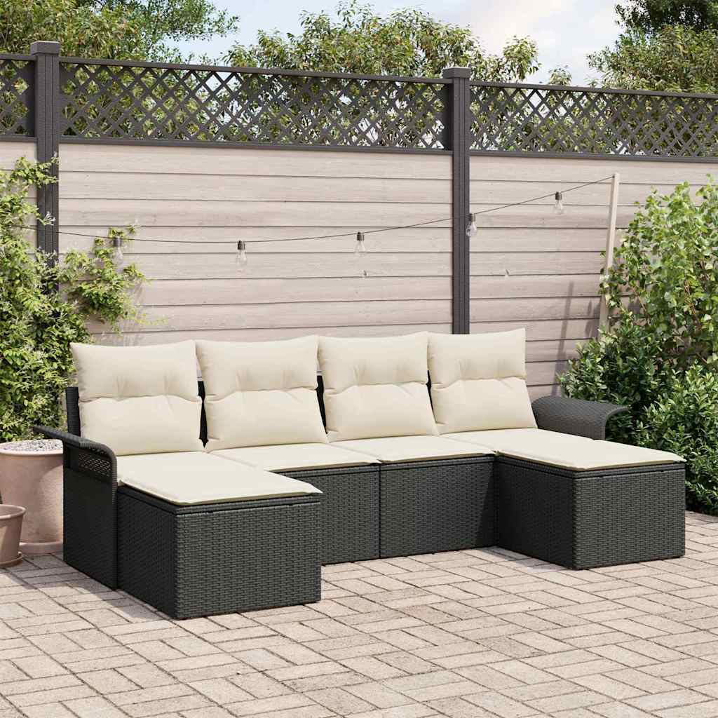 Tuin Sofa Set Met Kussen Met Opslag 6 Pcs Poly Riet
