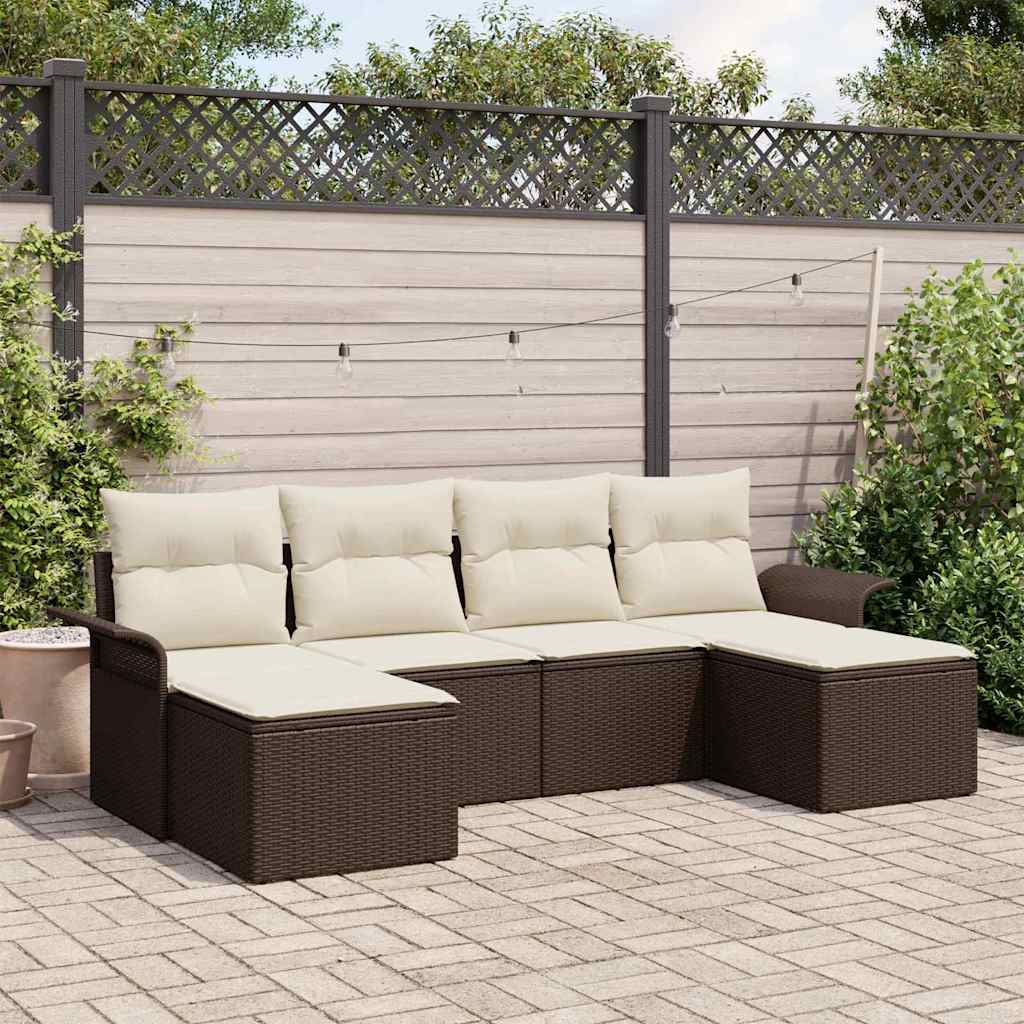 Tuin Sofa Set Met Kussen Met Opslag 6 Pcs Poly Riet