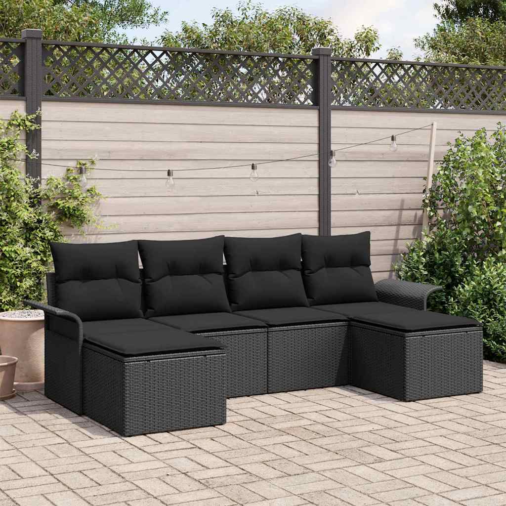 Tuin Sofa Set Met Kussen Met Opslag 6 Pcs Poly Riet