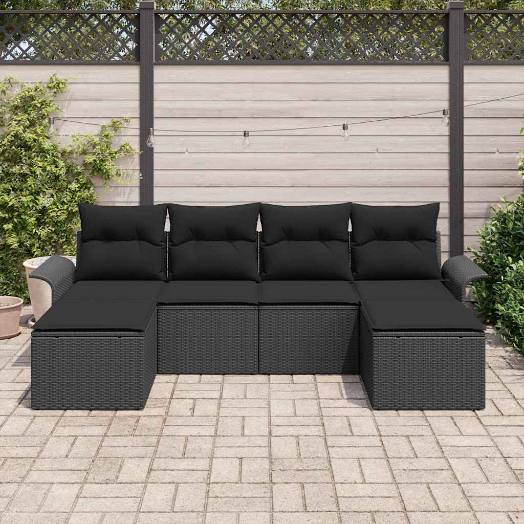 Tuin Sofa Set Met Kussen Met Opslag 6 Pcs Poly Riet