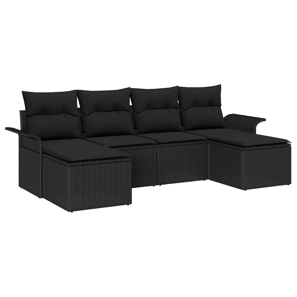 Tuin Sofa Set Met Kussen Met Opslag 6 Pcs Poly Riet