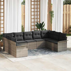Tuin Sofa Set Met Kussen Met Opslag 10 Pcs Beige Poly Riet