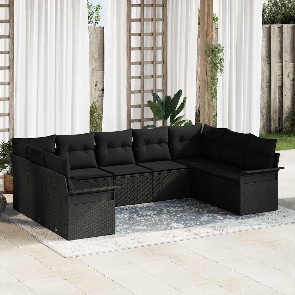 Tuin Sofa Set Met Kussen Met Opslag 10 Pcs Beige Poly Riet