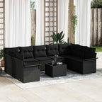 Tuin Sofa Set Met Kussen Met Opslag 10 Pcs Beige Poly Riet
