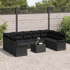 Tuin Sofa Set Met Kussen Met Opslag 10 Pcs Beige Poly Riet
