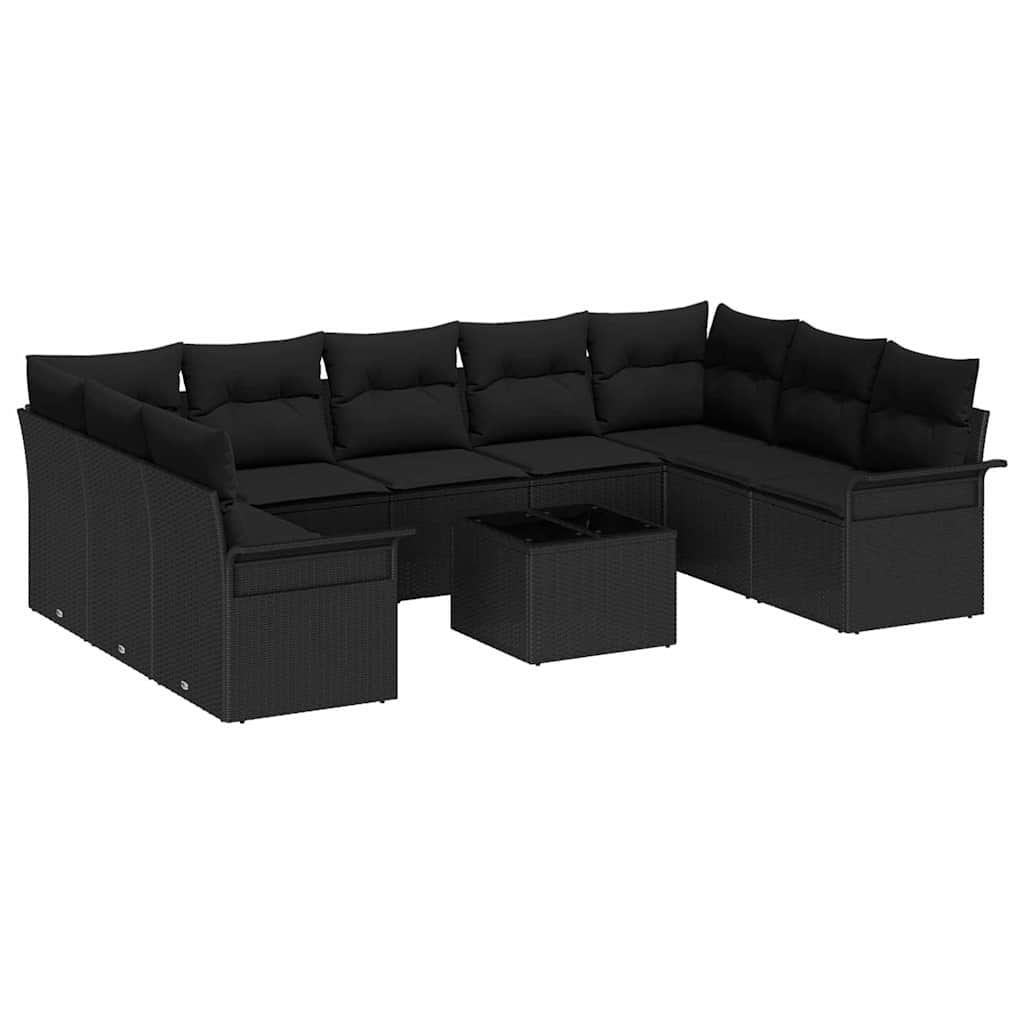 Tuin Sofa Set Met Kussen Met Opslag 10 Pcs Beige Poly Riet
