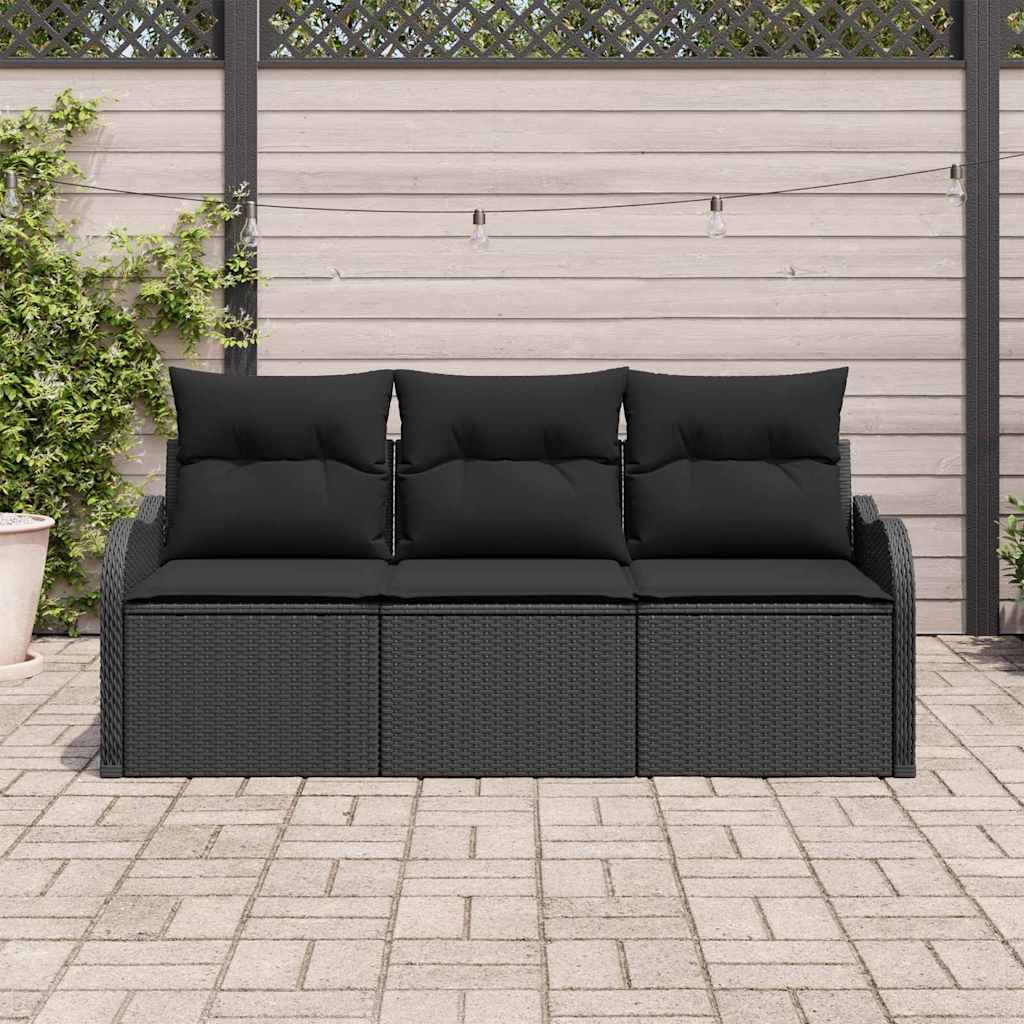 Tuin Sofa Set Met Kussen Met Opslag 3 Pcs Poly Riet