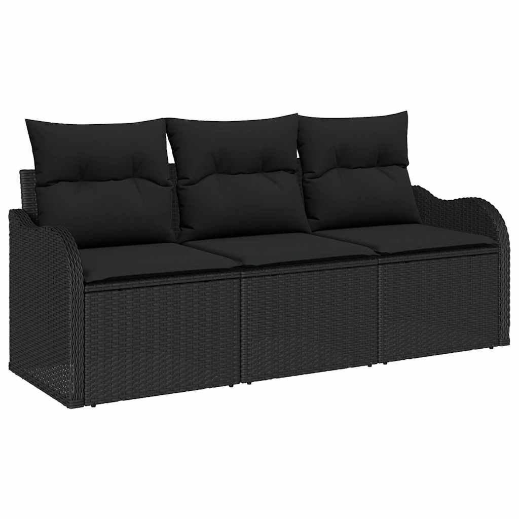 Tuin Sofa Set Met Kussen Met Opslag 3 Pcs Poly Riet