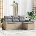 Tuin Sofa Set Met Kussen Met Opslag 4 Pcs Poly Riet