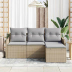 Tuin Sofa Set Met Kussen Met Opslag 4 Pcs Poly Riet