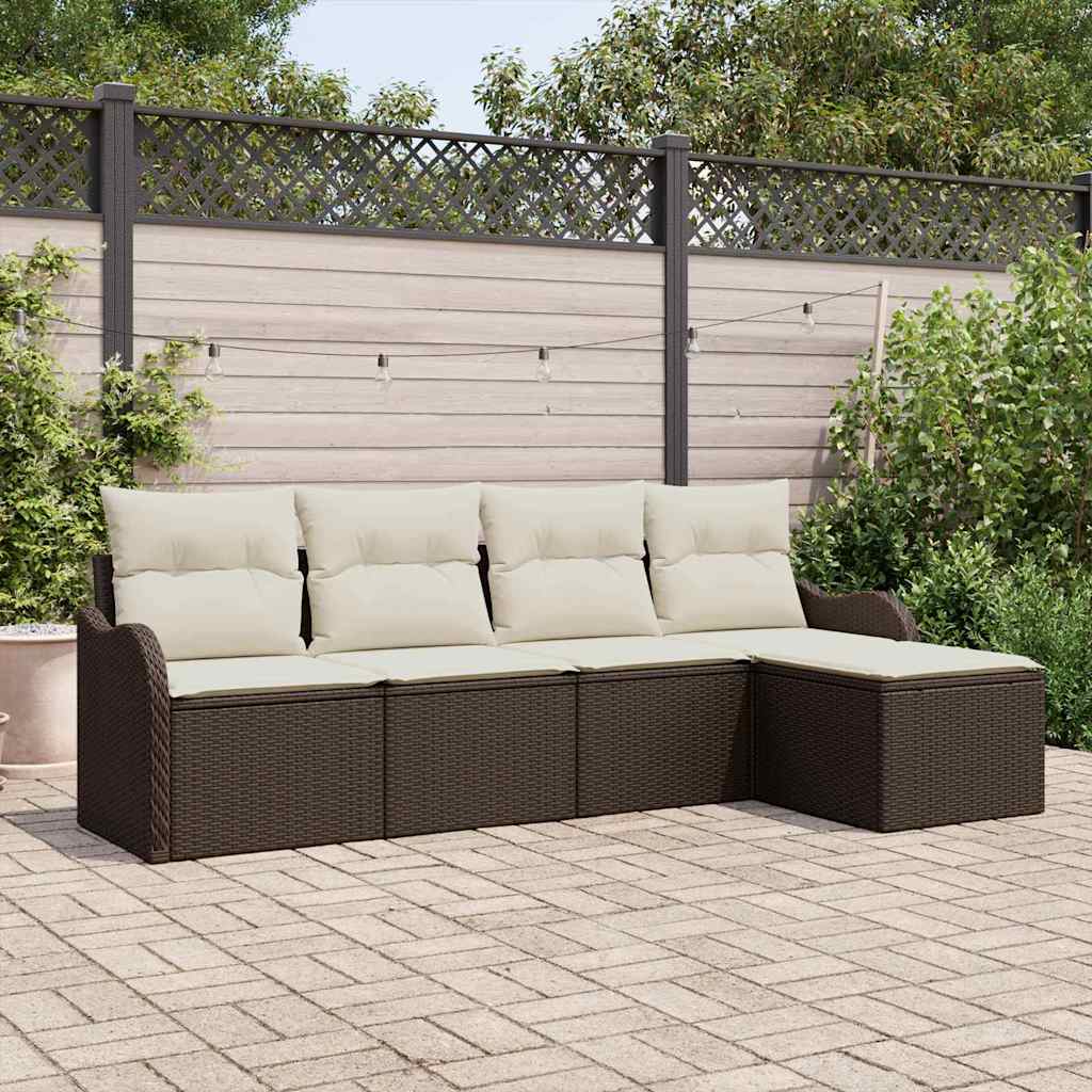 Tuin Sofa Set Met Kussen Met Opslag 6 Pcs Beige Poly Riet