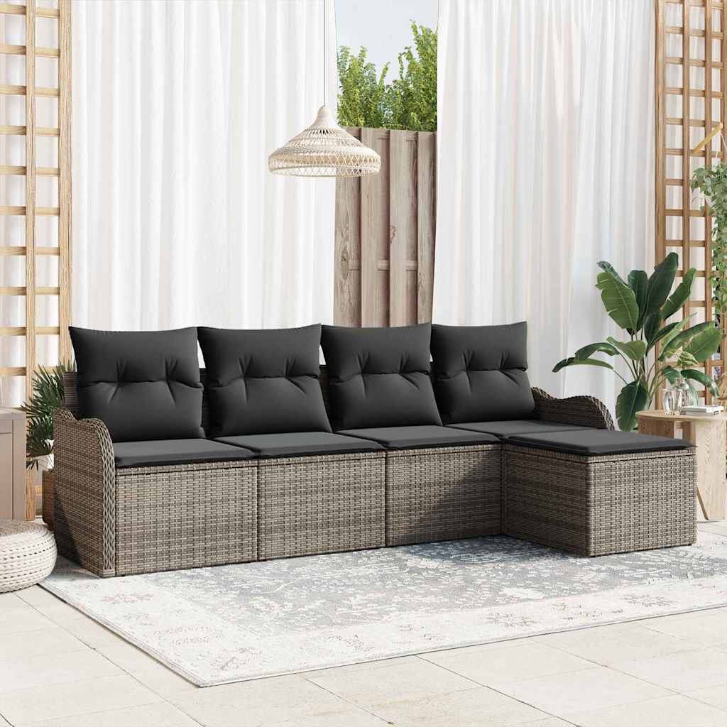 Tuin Sofa Set Met Kussen Met Opslag 6 Pcs Beige Poly Riet