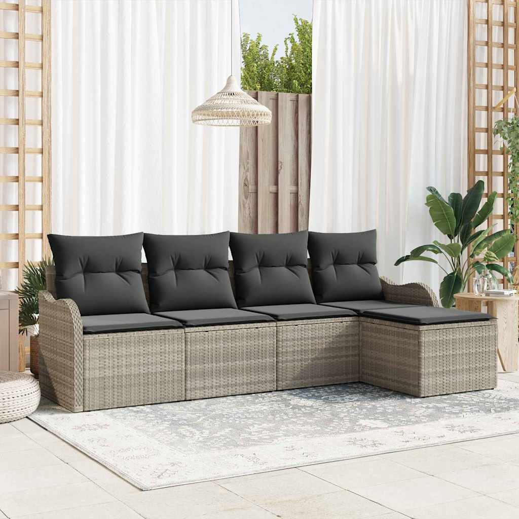 Tuin Sofa Set Met Kussen Met Opslag 6 Pcs Beige Poly Riet