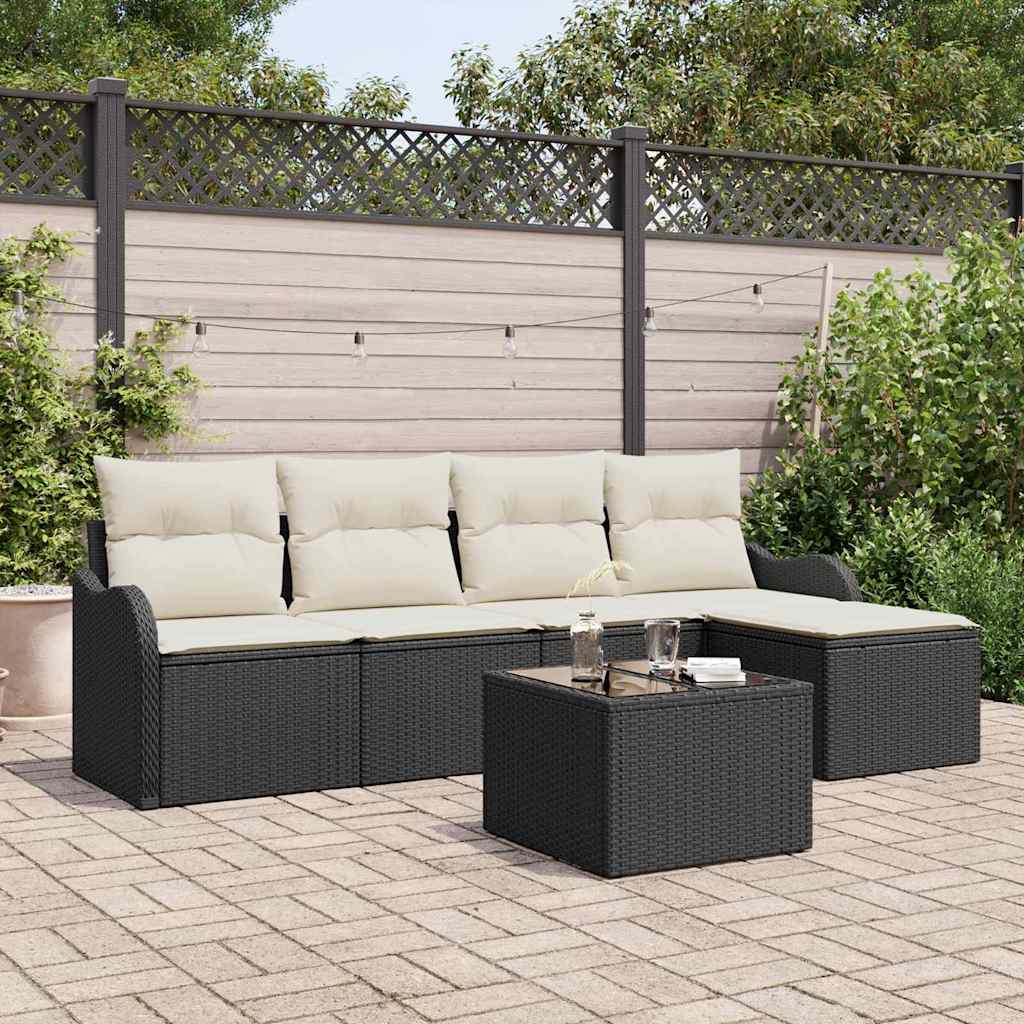 Tuin Sofa Set Met Kussen Met Opslag 6 Pcs Beige Poly Riet