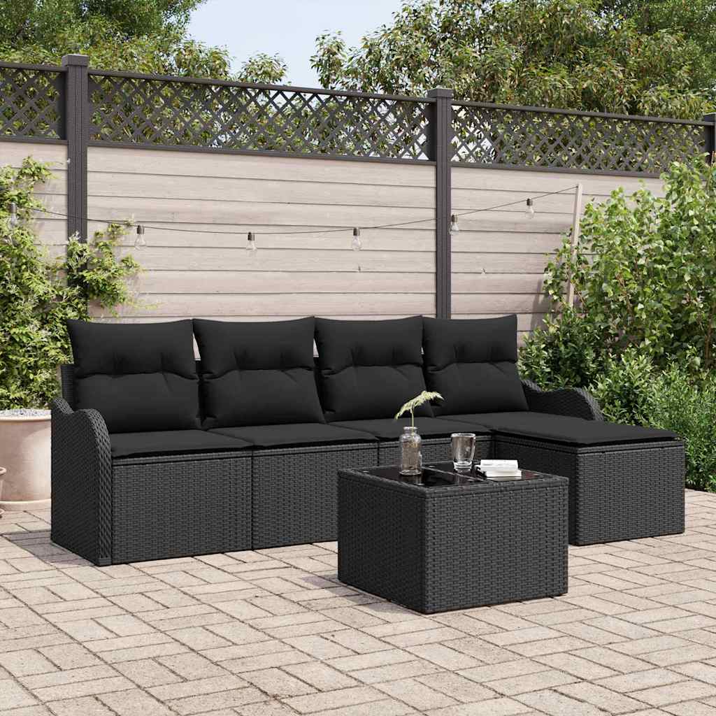 Tuin Sofa Set Met Kussen Met Opslag 6 Pcs Beige Poly Riet