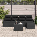 Tuin Sofa Set Met Kussen Met Opslag 6 Pcs Beige Poly Riet