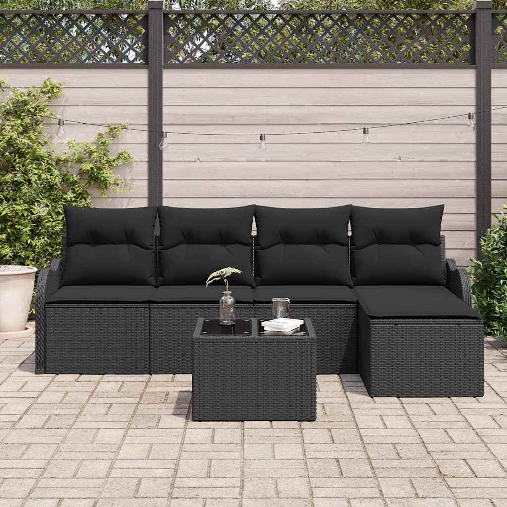 Tuin Sofa Set Met Kussen Met Opslag 6 Pcs Beige Poly Riet