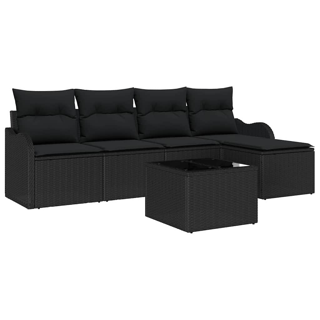 Tuin Sofa Set Met Kussen Met Opslag 6 Pcs Beige Poly Riet