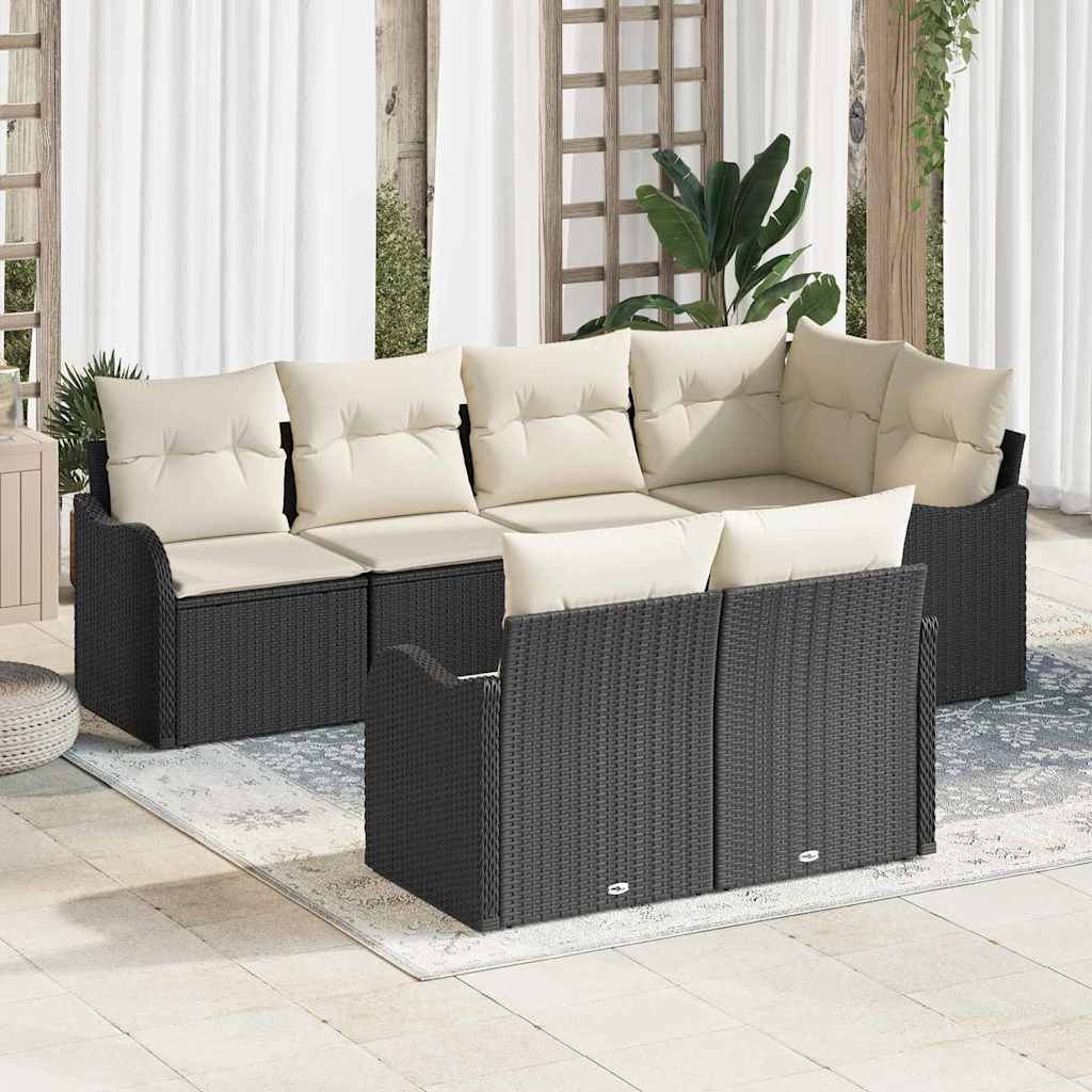 Tuin Sofa Set Met Kussen Met Opslag 7 Pcs Poly Riet