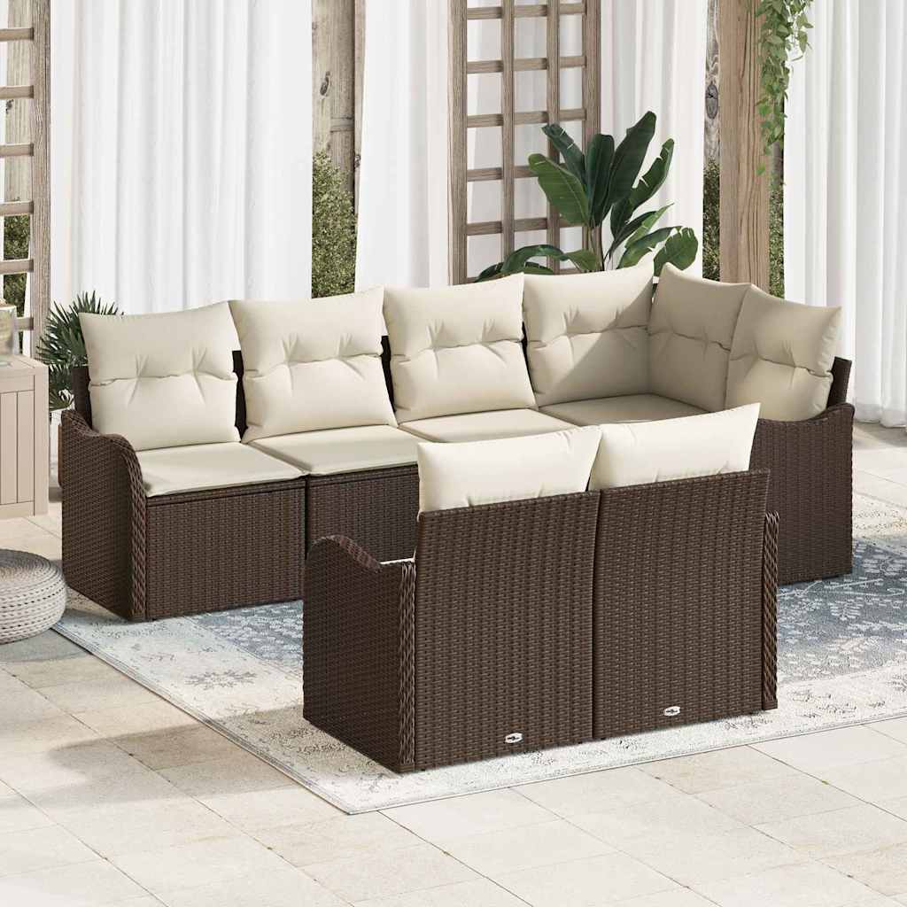 Tuin Sofa Set Met Kussen Met Opslag 7 Pcs Poly Riet