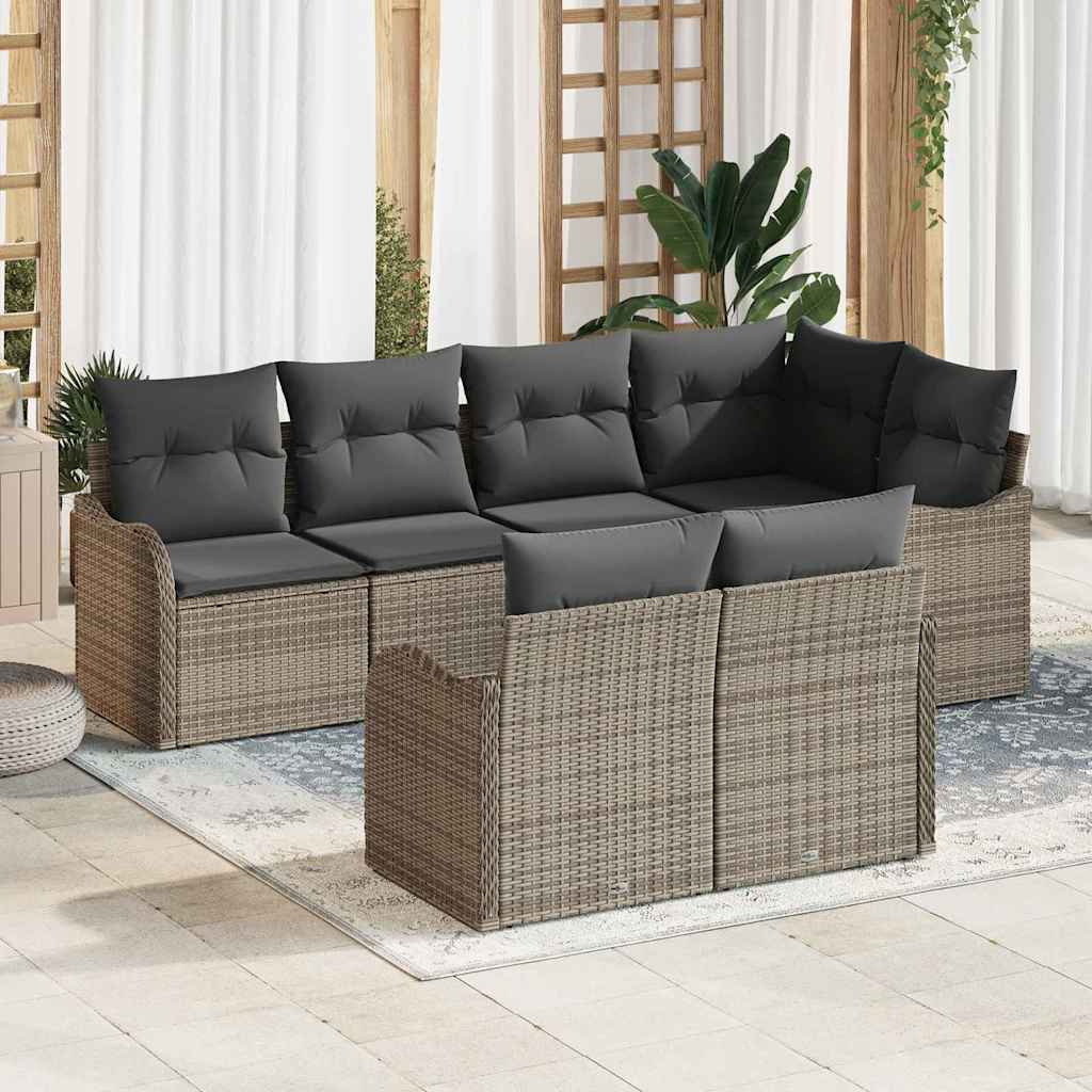 Tuin Sofa Set Met Kussen Met Opslag 7 Pcs Poly Riet