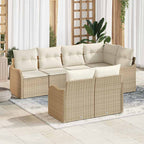 Tuin Sofa Set Met Kussen Met Opslag 7 Pcs Poly Riet