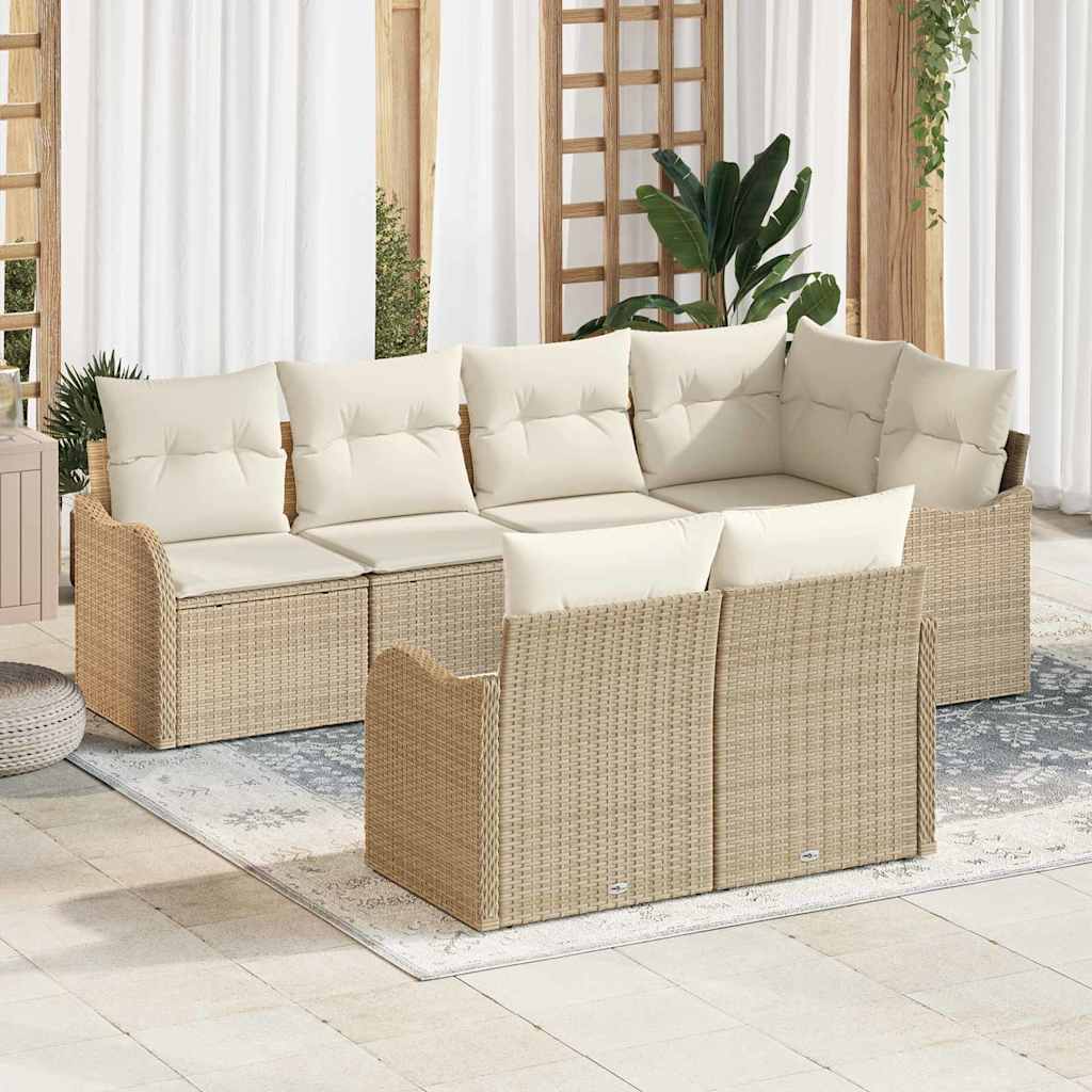 Tuin Sofa Set Met Kussen Met Opslag 7 Pcs Poly Riet