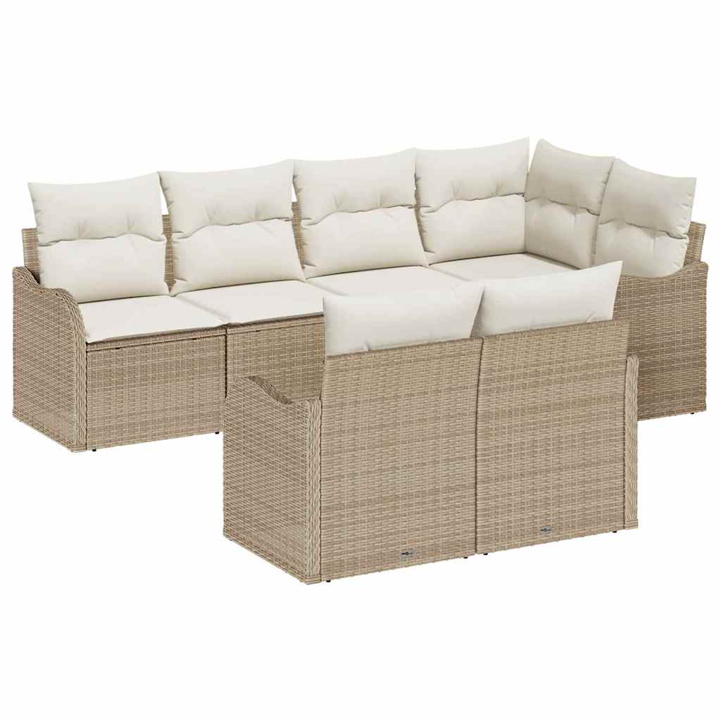 Tuin Sofa Set Met Kussen Met Opslag 7 Pcs Poly Riet