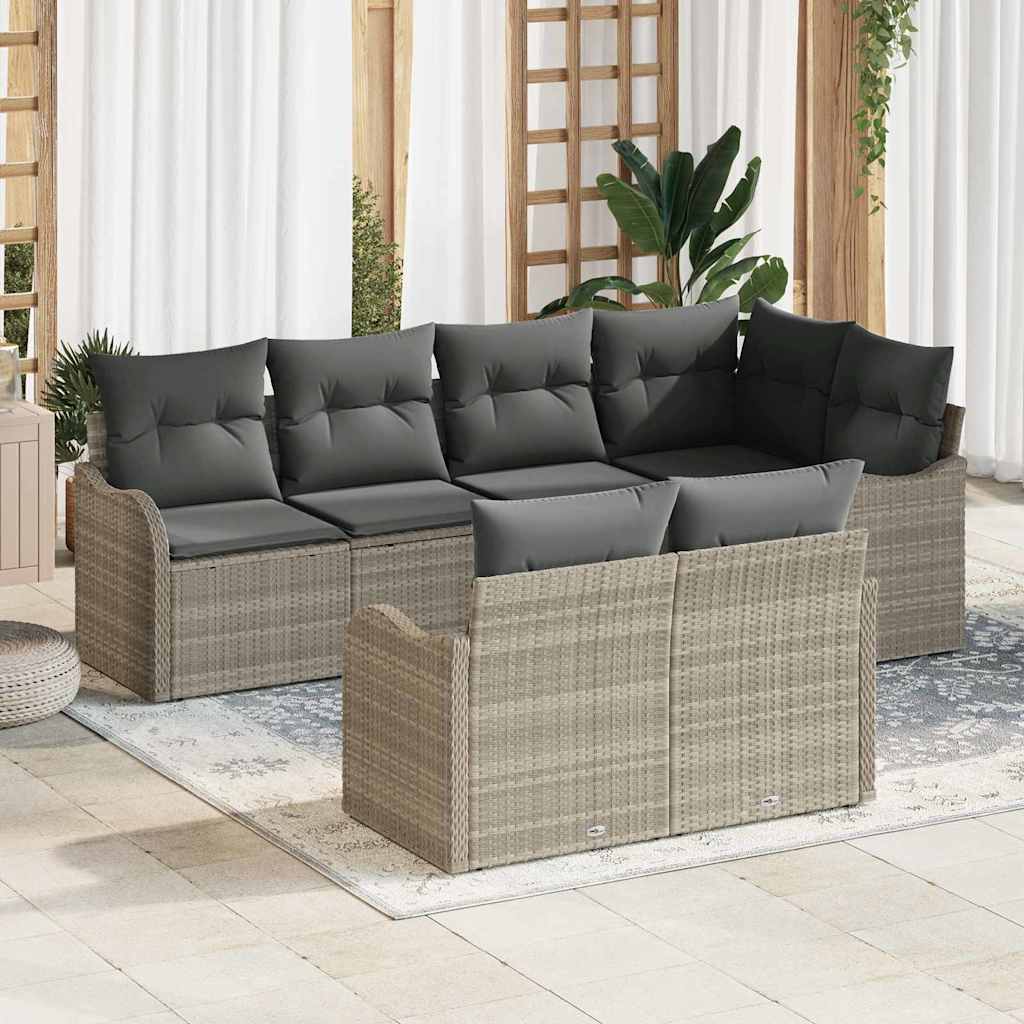 Tuin Sofa Set Met Kussen Met Opslag 7 Pcs Poly Riet