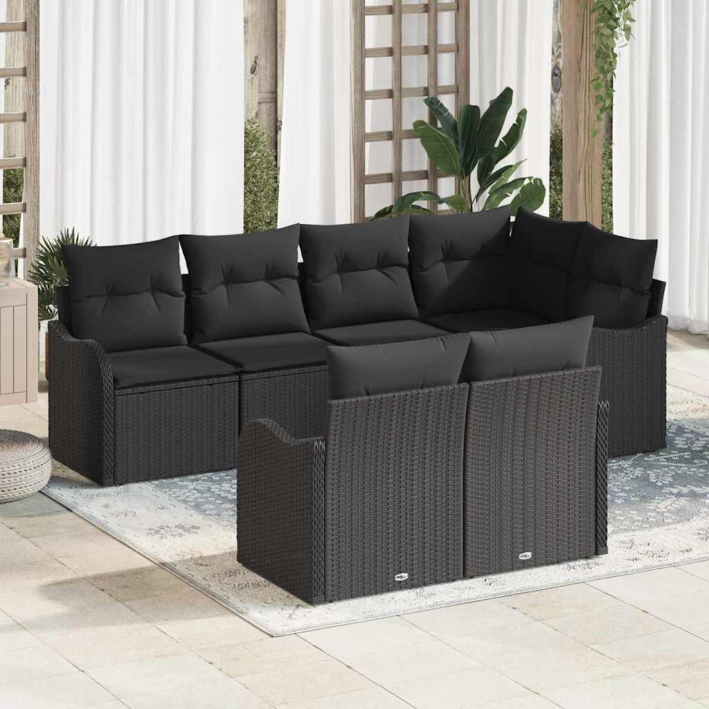Tuin Sofa Set Met Kussen Met Opslag 7 Pcs Poly Riet
