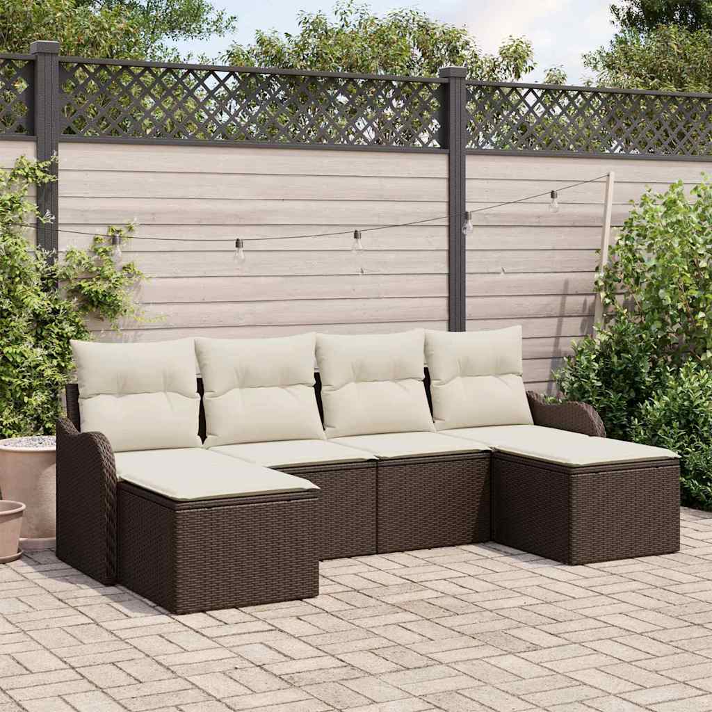 Tuin Sofa Set Met Kussen 6 Pcs Poly Riet