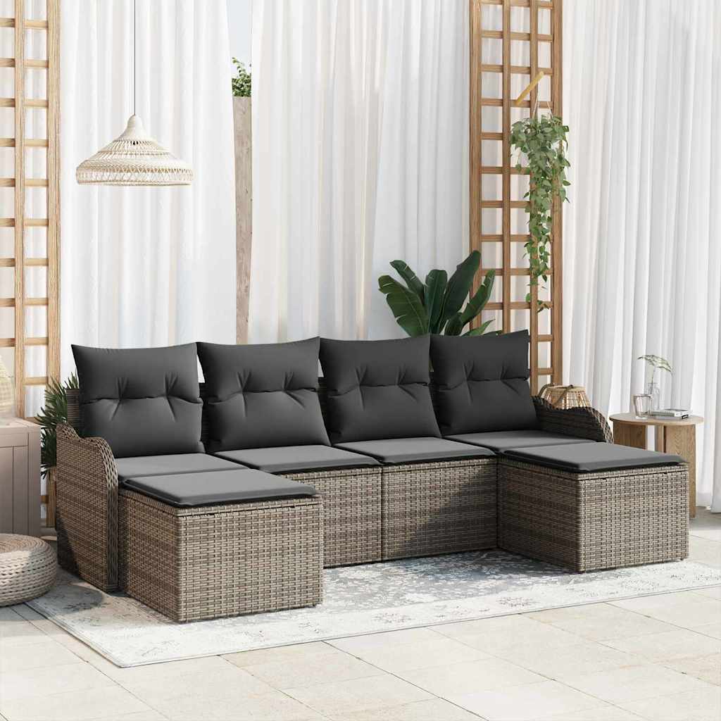 Tuin Sofa Set Met Kussen 6 Pcs Poly Riet