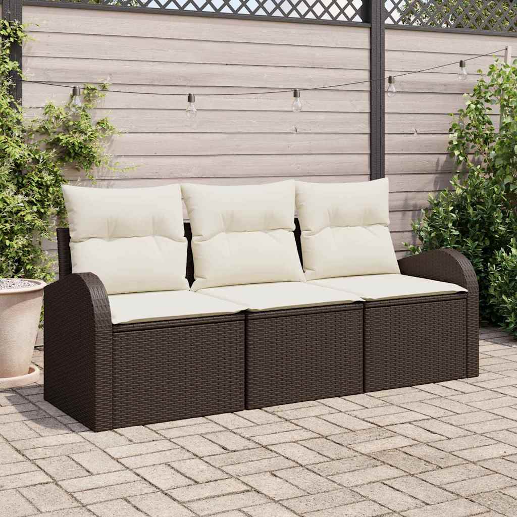 Tuin Sofa Set Met Kussen 3 Pcs Poly Riet