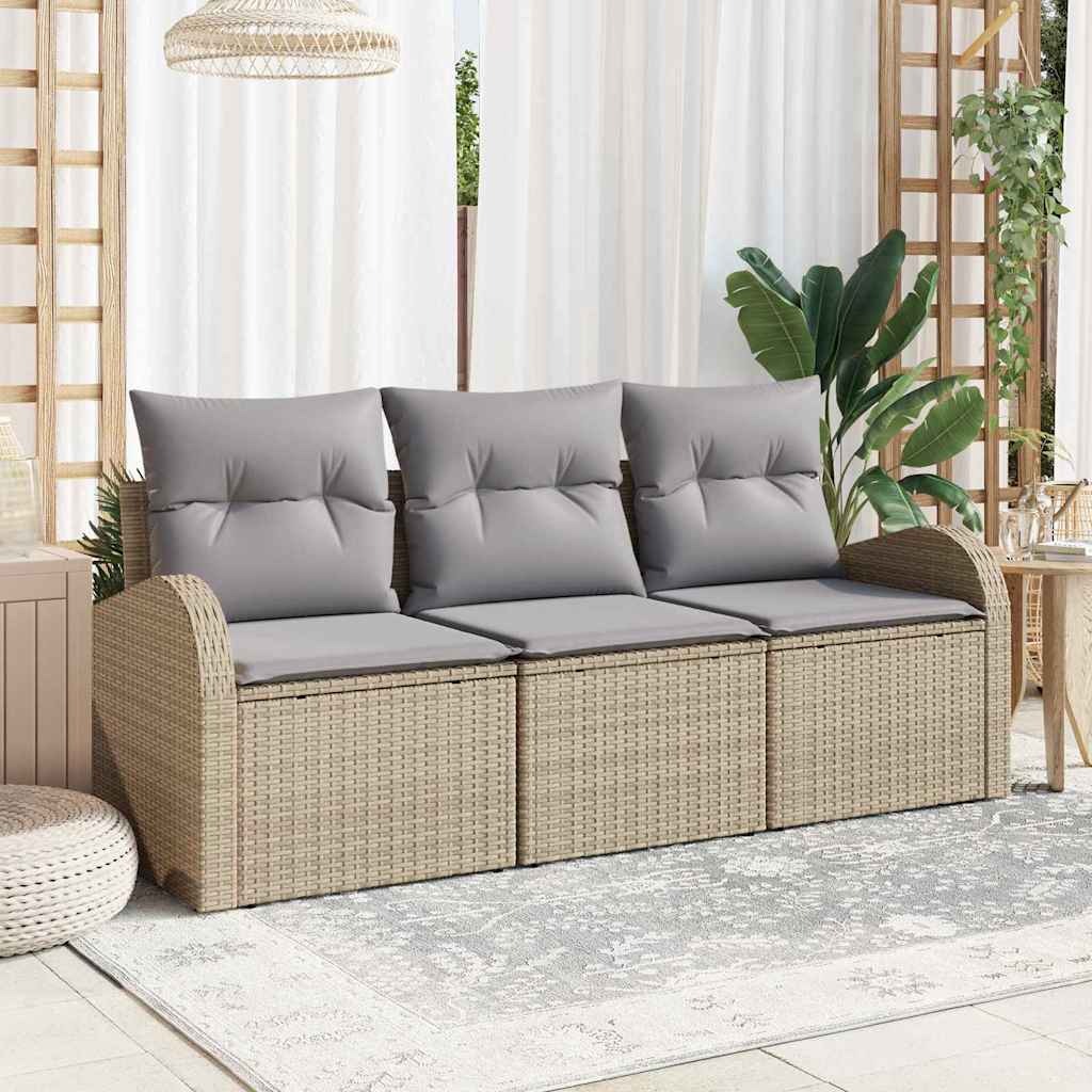 Tuin Sofa Set Met Kussen 3 Pcs Poly Riet