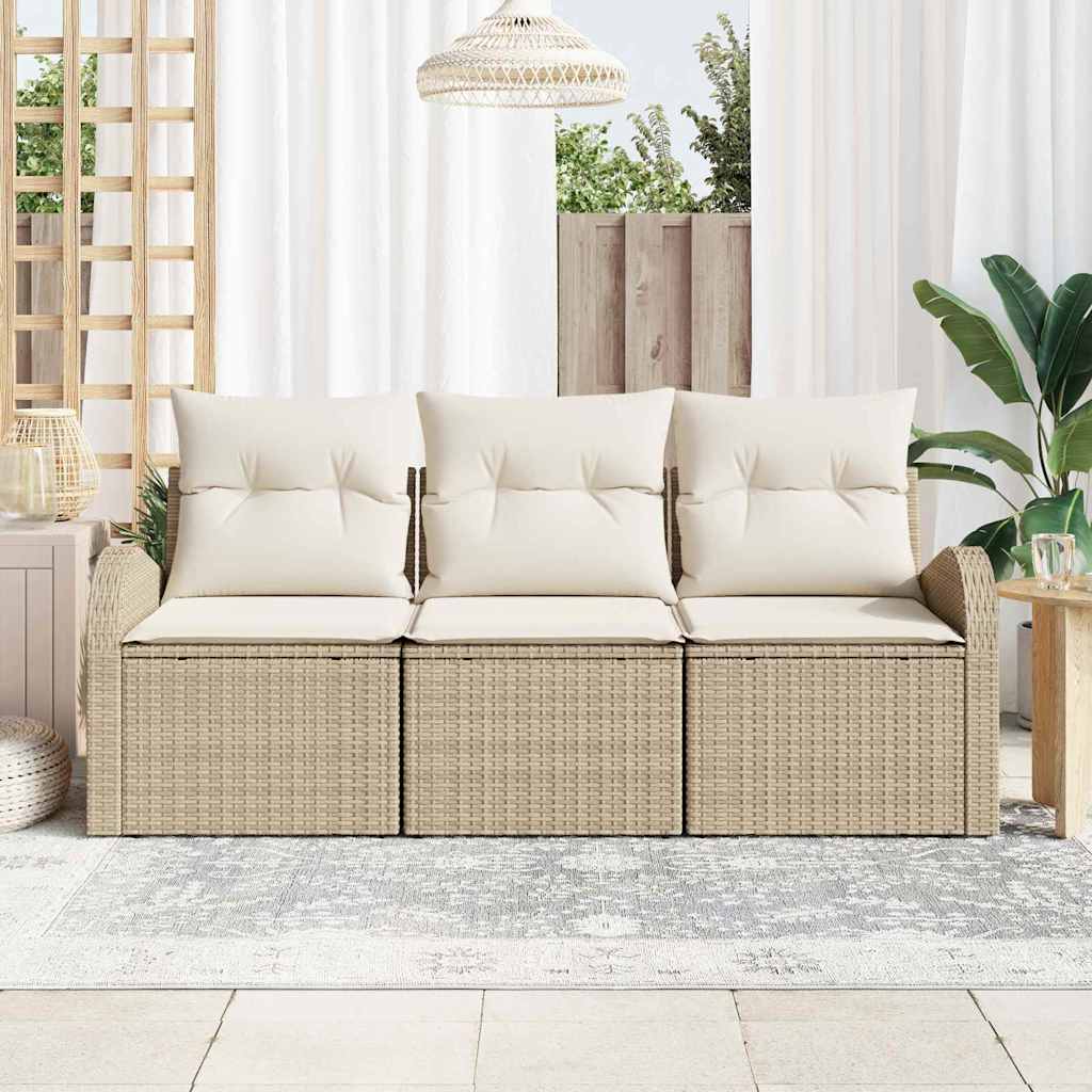 Tuin Sofa Set Met Kussen 3 Pcs Poly Riet