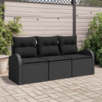 Tuin Sofa Set Met Kussen 3 Pcs Poly Riet