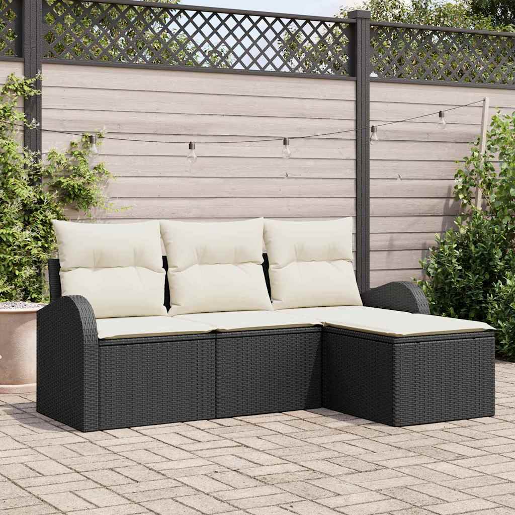 Tuin Sofa Set Met Kussen 4 Pcs Poly Riet