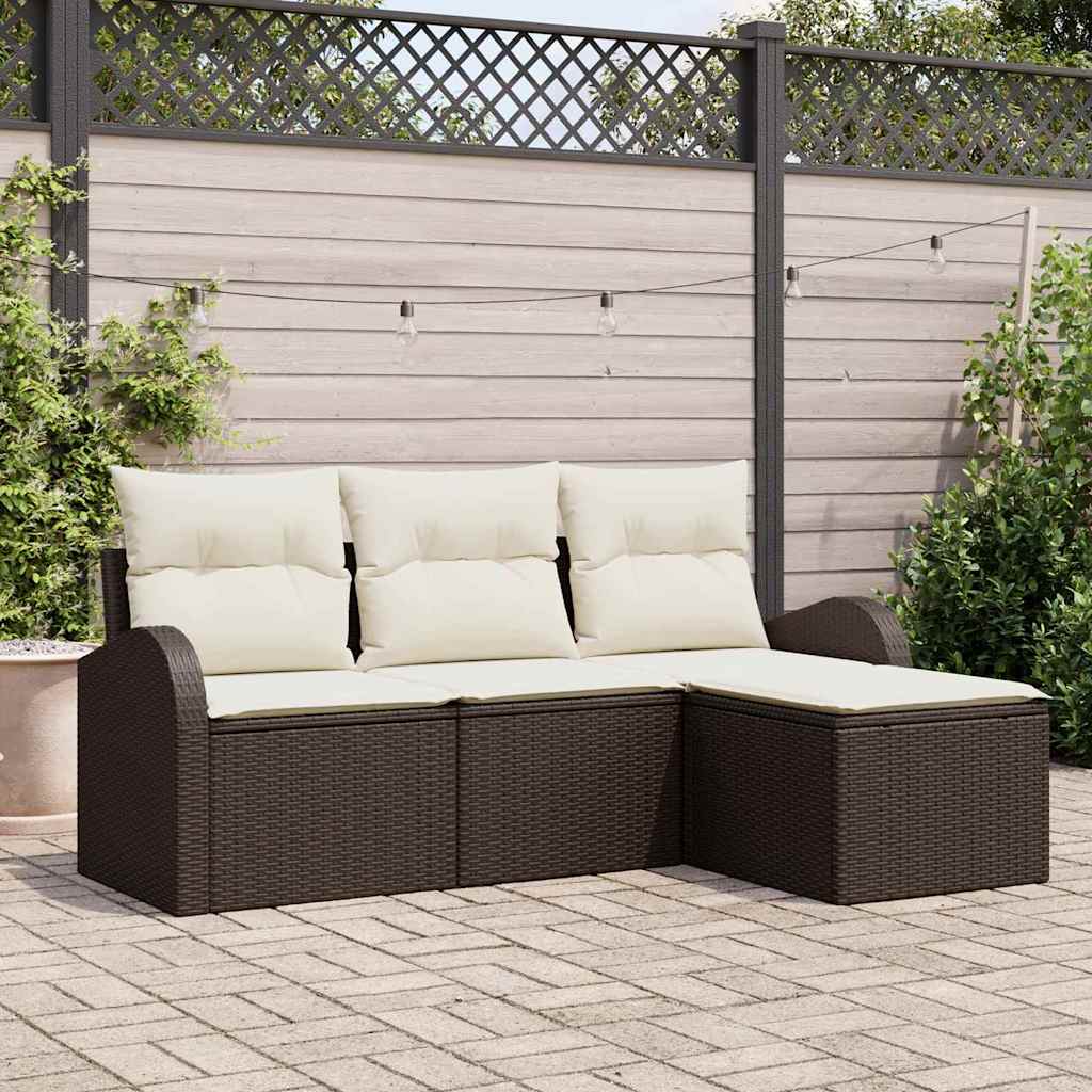Tuin Sofa Set Met Kussen 4 Pcs Poly Riet