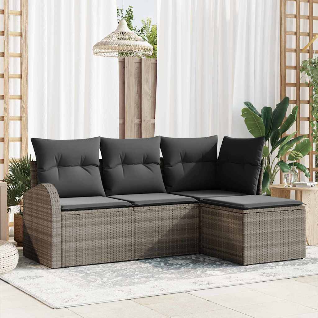 Tuin Sofa Set Met Kussen 4 Pcs Poly Riet
