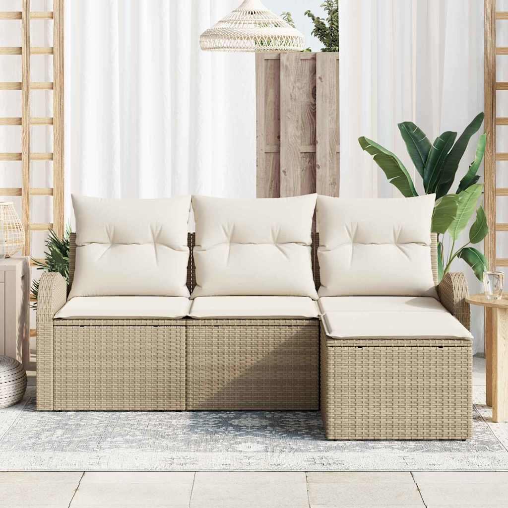 Tuin Sofa Set Met Kussen 4 Pcs Poly Riet