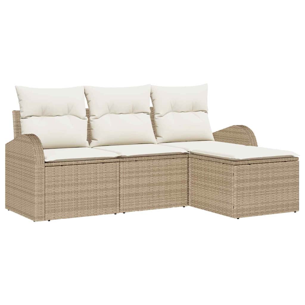 Tuin Sofa Set Met Kussen 4 Pcs Poly Riet
