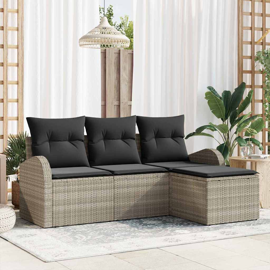 Tuin Sofa Set Met Kussen 4 Pcs Poly Riet
